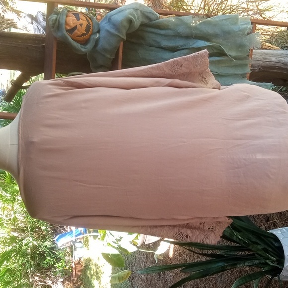 Forgotten Grace mocha brown cut out embroidered whimsical tunic - Picture 7 of 12